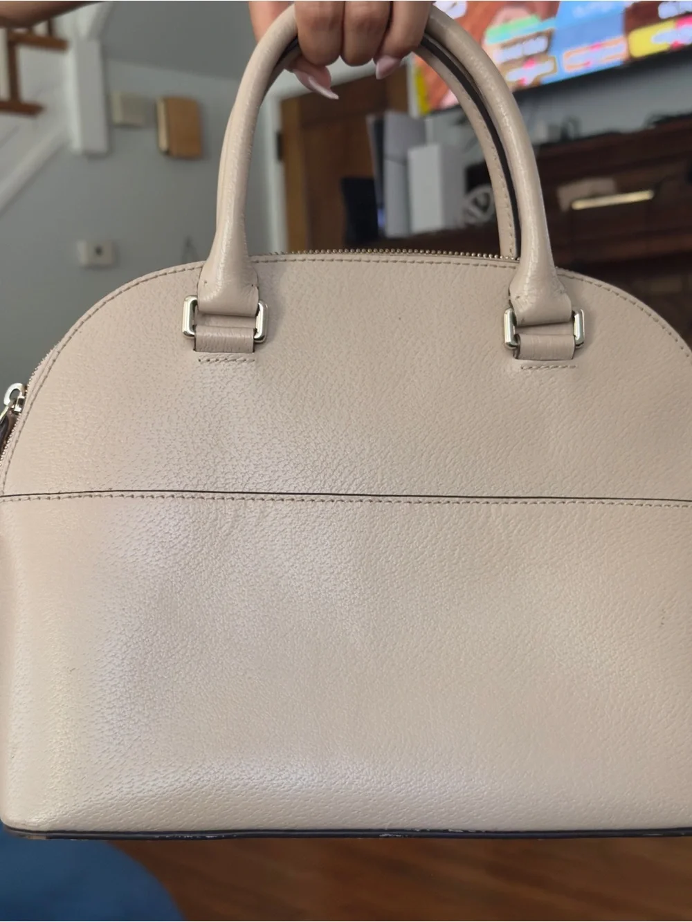 kate spade Leather Dome Satchel in Taupe Grove Street, Missing Long Strap